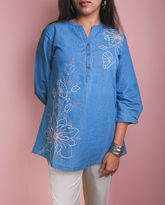 FLR DNM TUNIC IndiBlue  Denim Top